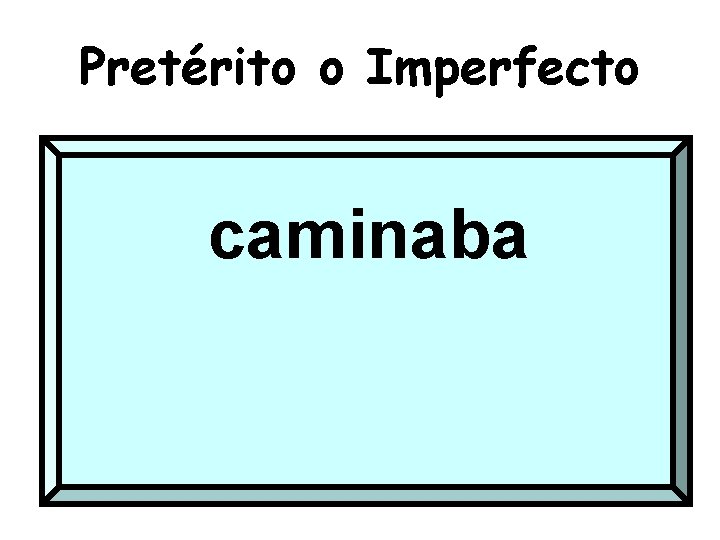 Pretérito o Imperfecto caminaba 