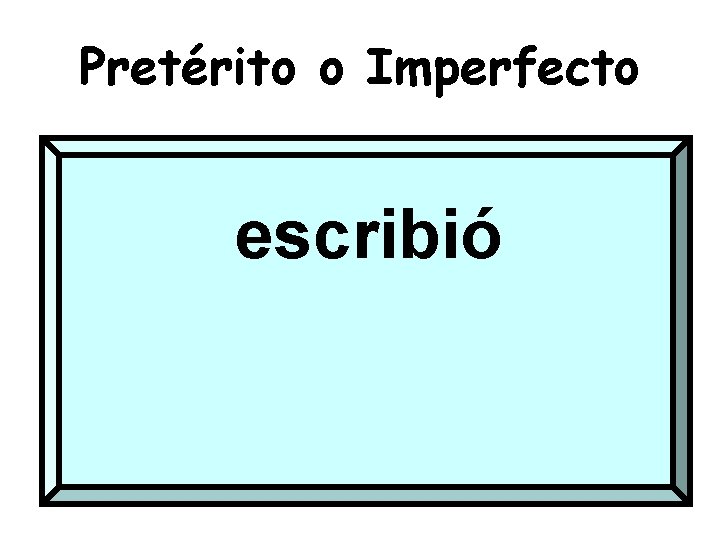 Pretérito o Imperfecto escribió 