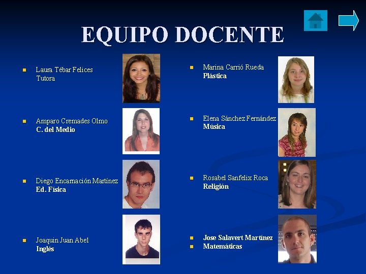 EQUIPO DOCENTE n Laura Tébar Felices Tutora n Marina Carrió Rueda Plástica n Amparo