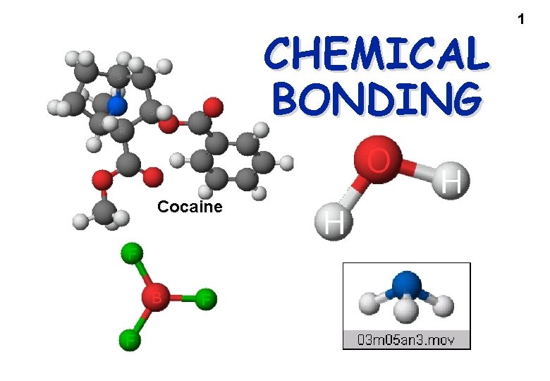 CHEMICAL BONDING Cocaine 1 