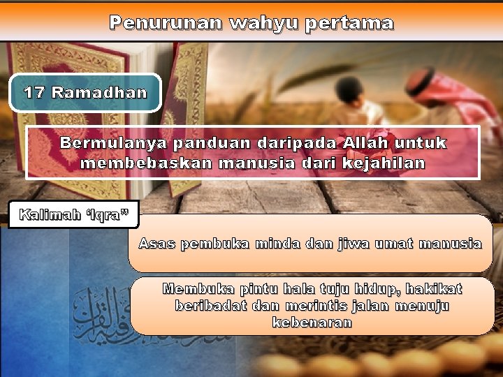 Penurunan wahyu pertama 17 Ramadhan Bermulanya panduan daripada Allah untuk membebaskan manusia dari kejahilan