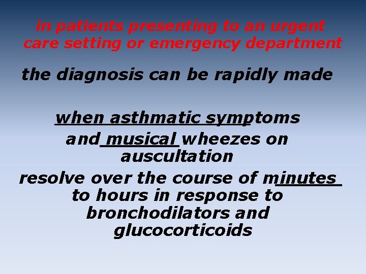  in patients presenting to an urgent care setting or emergency department the diagnosis