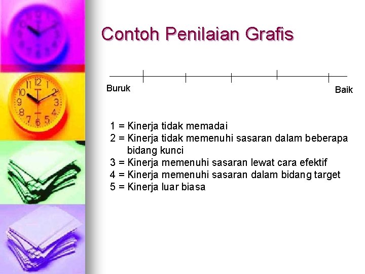 Contoh Penilaian Grafis Buruk Baik 1 = Kinerja tidak memadai 2 = Kinerja tidak