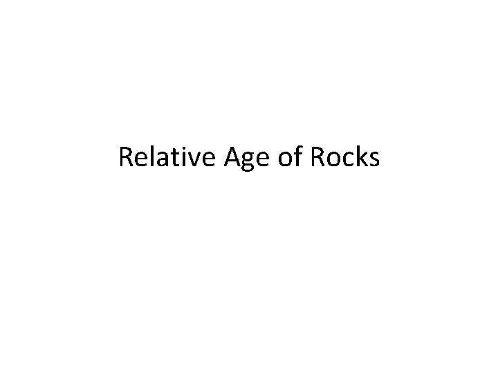 Relative Age of Rocks 