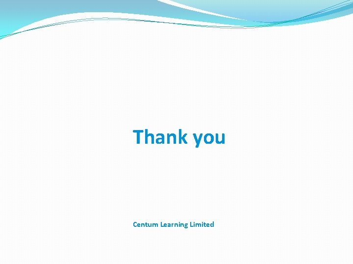 Thank you Centum Learning Limited 