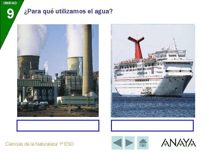 UNIDAD 9 ¿Para qué utilizamos el agua? Ciencias de la Naturaleza 1º ESO 