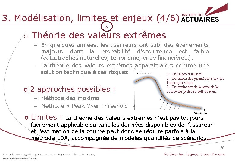 3. Modélisation, limites et enjeux (4/6) 2 o Théorie des valeurs extrêmes – En 3. Modélisation, limites et enjeux (4/6) 2 o Théorie des valeurs extrêmes – En