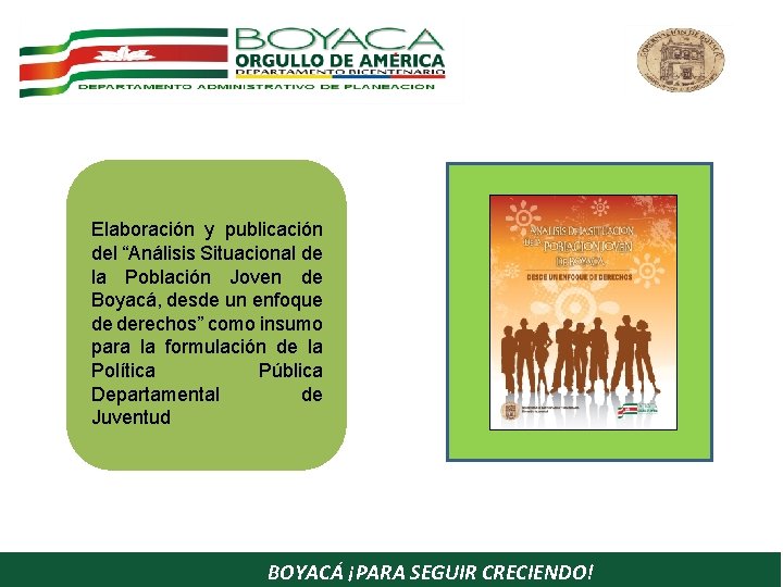 Elaboración y publicación del “Análisis Situacional de la Población Joven de Boyacá, desde un