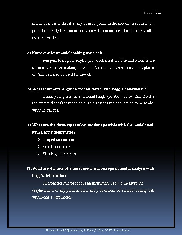 P a g e | 221 moment, shear or thrust at any desired points P a g e | 221 moment, shear or thrust at any desired points