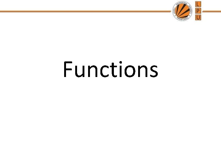 Functions 