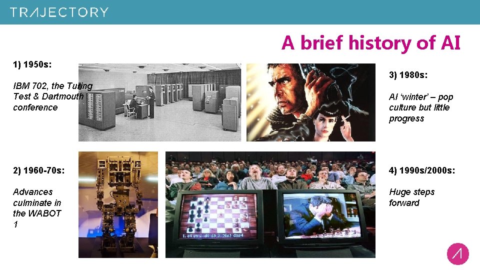 A brief history of AI 1) 1950 s: 3) 1980 s: IBM 702, the