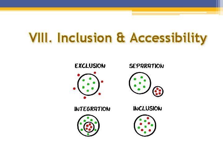 VIII. Inclusion & Accessibility VIII. Inclusion & Accessibility