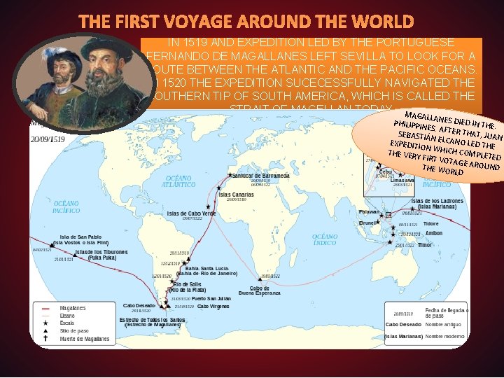 THE FIRST VOYAGE AROUND THE WORLD IN 1519 AND EXPEDITION LED BY THE PORTUGUESE