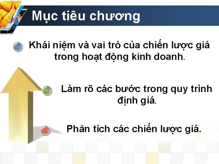 Mục tiêu chương Khái niệm và vai trò của chiến lược giá trong hoạt