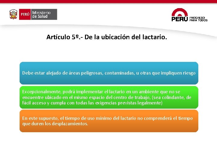Artículo 5º. - De la ubicación del lactario. Debe estar alejado de áreas peligrosas, Artículo 5º. - De la ubicación del lactario. Debe estar alejado de áreas peligrosas,