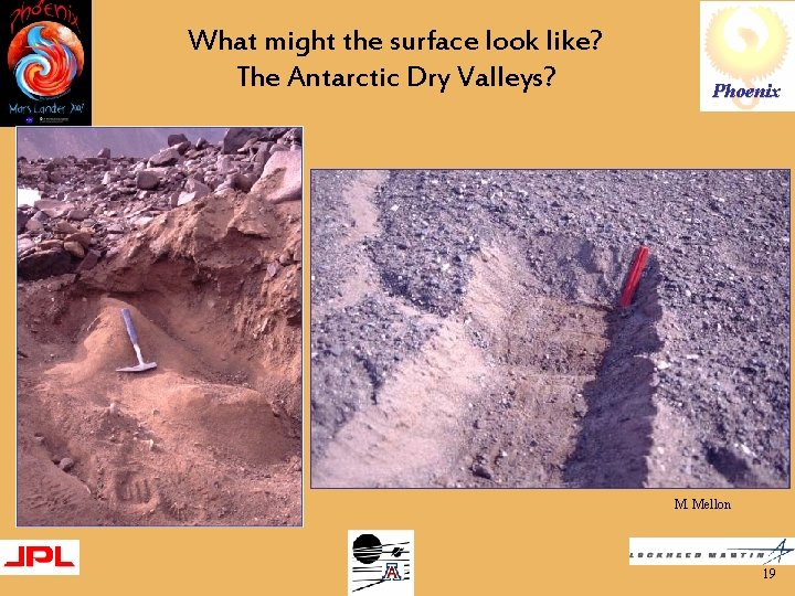 What might the surface look like? The Antarctic Dry Valleys? Phoenix M. Mellon 19