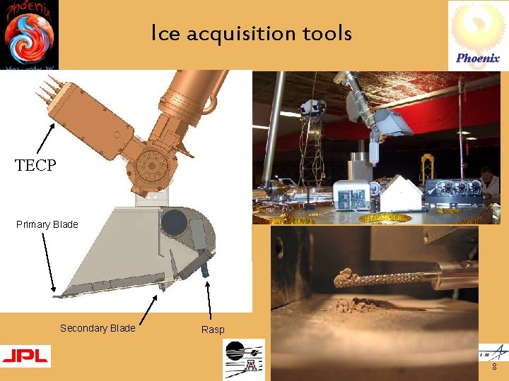 Ice acquisition tools Phoenix TECP Primary Blade Secondary Blade Rasp 8 