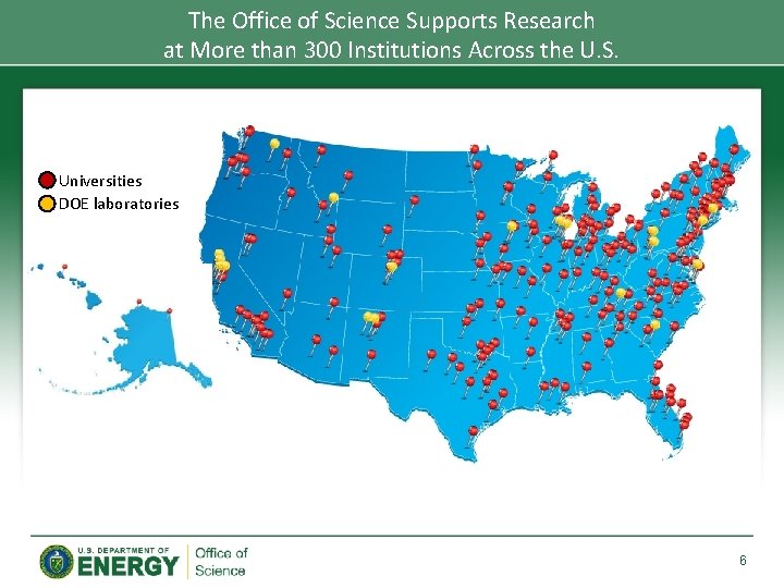 The Office of Science Supports Research at More than 300 Institutions Across the U. The Office of Science Supports Research at More than 300 Institutions Across the U.