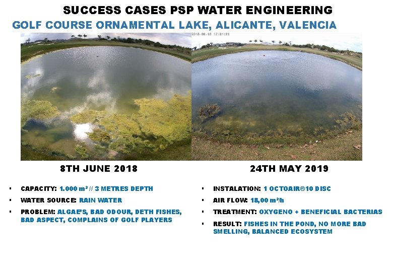 SUCCESS CASES PSP WATER ENGINEERING GOLF COURSE ORNAMENTAL LAKE, ALICANTE, VALENCIA 24 TH MAY