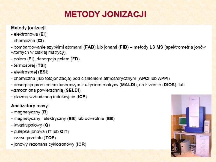 METODY JONIZACJI 