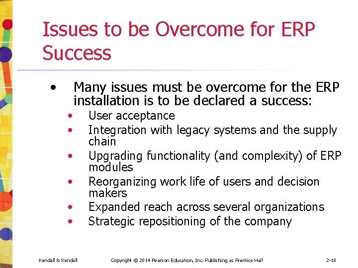 Issues to be Overcome for ERP Success • • • Many issues must be
