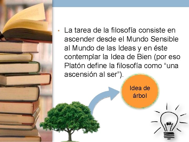  • La tarea de la filosofía consiste en ascender desde el Mundo Sensible