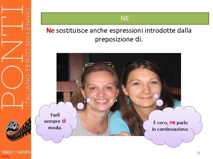 NE Ne sostituisce anche espressioni introdotte dalla preposizione di. Parli sempre di moda. È