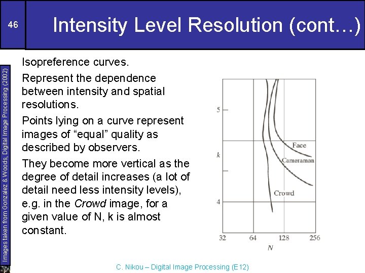 Images taken from Gonzalez & Woods, Digital Image Processing (2002) 46 Intensity Level Resolution