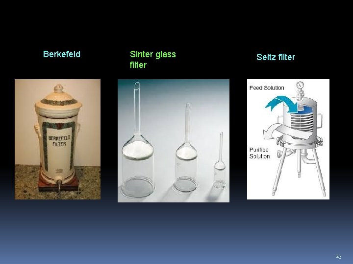 Berkefeld Sinter glass filter Seitz filter 23 