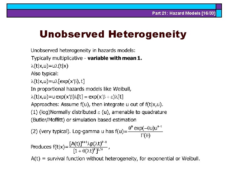 Part 21: Hazard Models [16/33] Unobserved Heterogeneity 