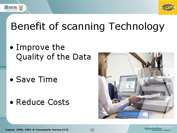 Benefit of scanning Technology • Improve the Quality of the Data • Save Time