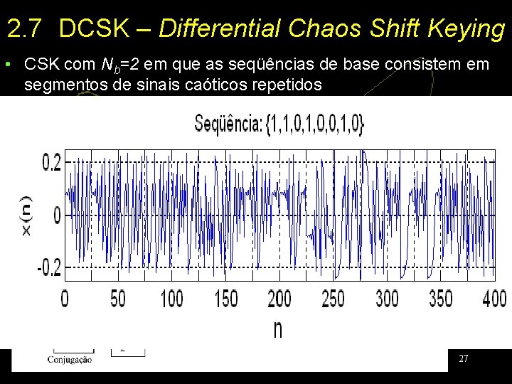 2. 7 DCSK – Differential Chaos Shift Keying • CSK com Nb=2 em que
