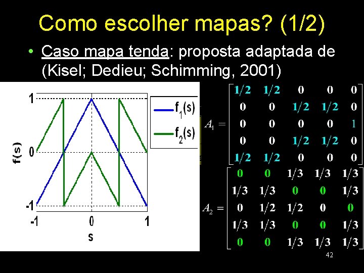 Como escolher mapas? (1/2) • Caso mapa tenda: proposta adaptada de (Kisel; Dedieu; Schimming,