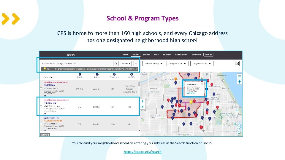 School & Program Types CPS is home to more than 160 high schools, and
