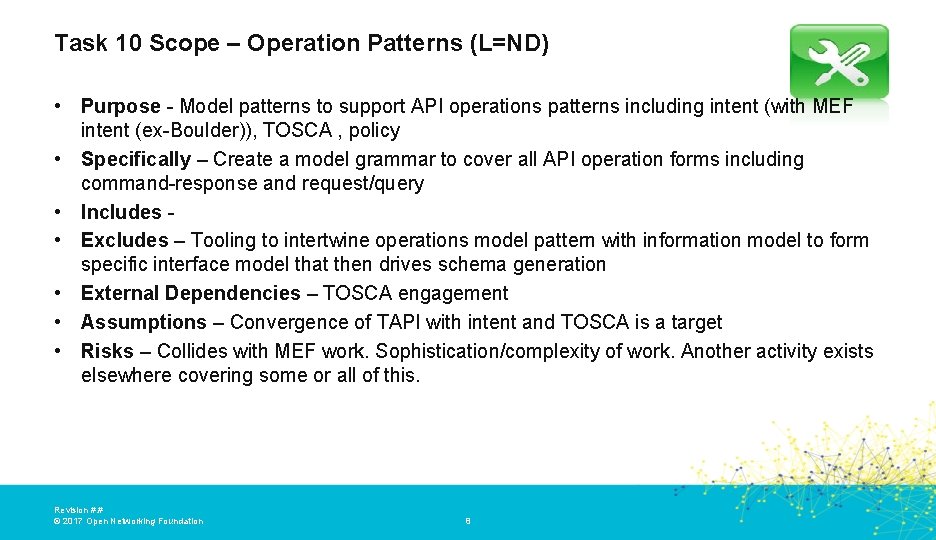 Task 10 Scope – Operation Patterns (L=ND) • Purpose - Model patterns to support Task 10 Scope – Operation Patterns (L=ND) • Purpose - Model patterns to support