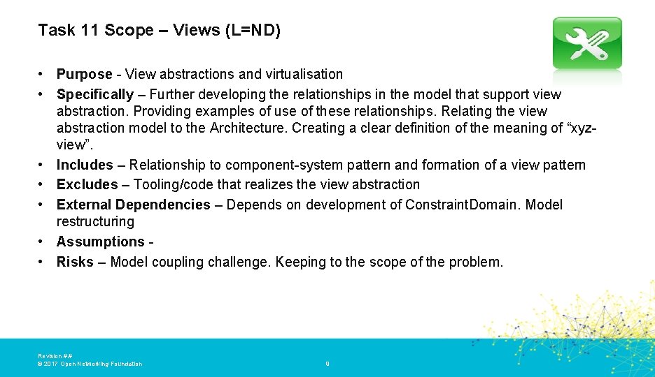 Task 11 Scope – Views (L=ND) • Purpose - View abstractions and virtualisation • Task 11 Scope – Views (L=ND) • Purpose - View abstractions and virtualisation •