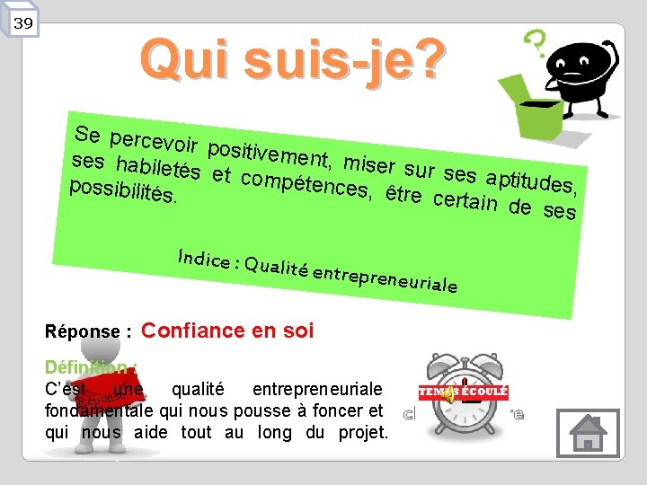 39 Qui suis-je? Se percevo ir positivem ent, miser ses habile sur ses ap