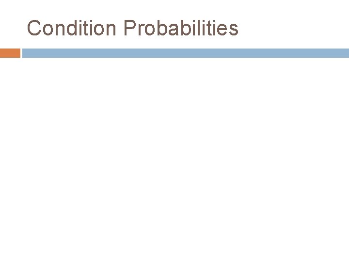 Condition Probabilities 