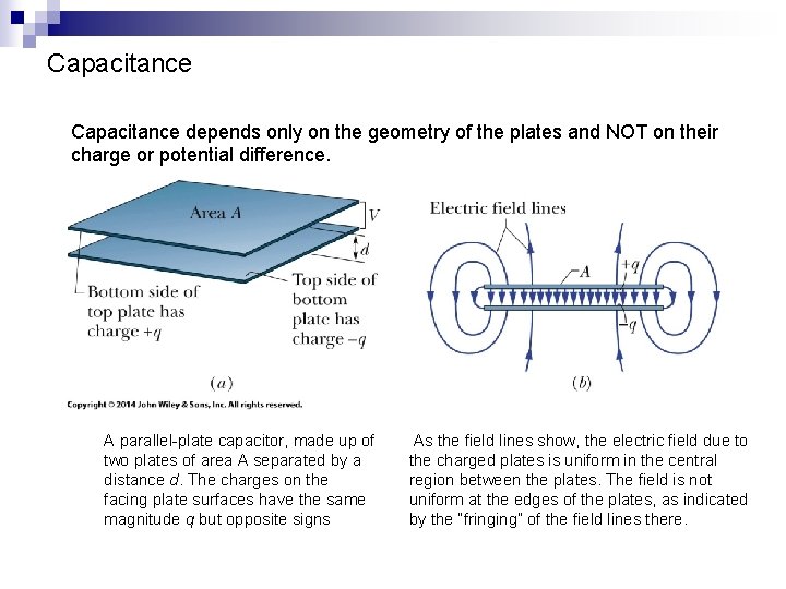 Capacitance depends only on the geometry of the plates and NOT on their charge
