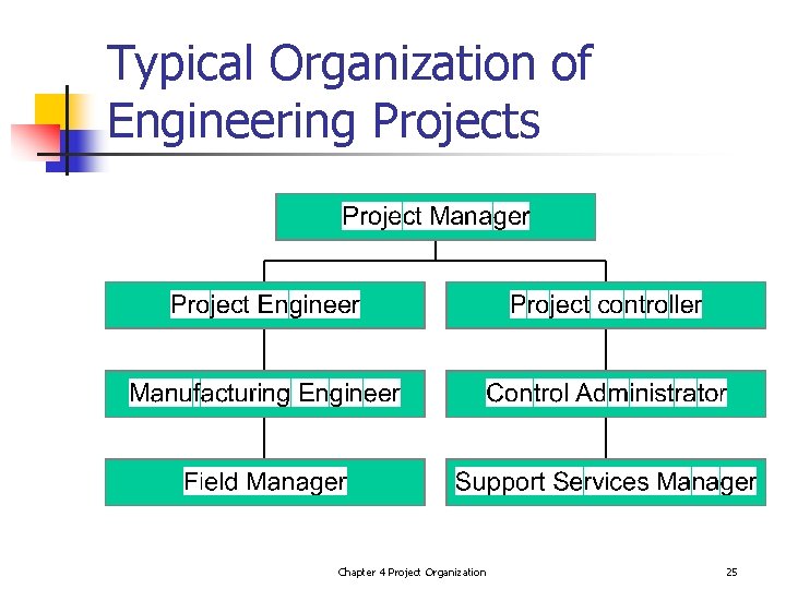 Typical Organization of Engineering Projects Chapter 4 Project Organization 25 