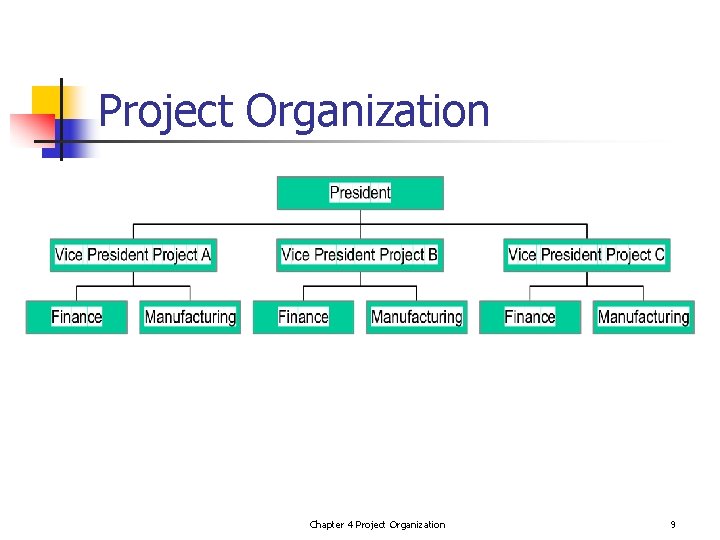 Project Organization Chapter 4 Project Organization 9 