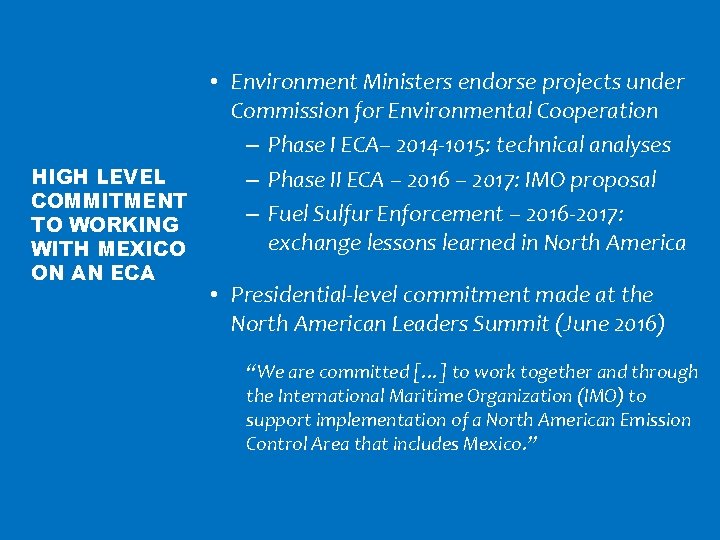  • Environment Ministers endorse projects under Commission for Environmental Cooperation – Phase I