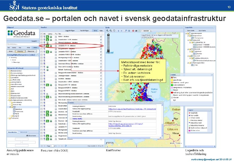 10 Geodata. se – portalen och navet i svensk geodatainfrastruktur mats. oberg@swedgeo. se/2012 -05