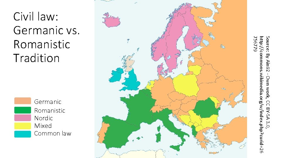 Germanic Romanistic Nordic Mixed Common law Source: By Ain 92 - Own work, CC