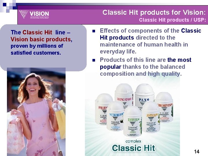 Classic Hit products for Vision: Classic Hit products / USP: The Classic Hit line