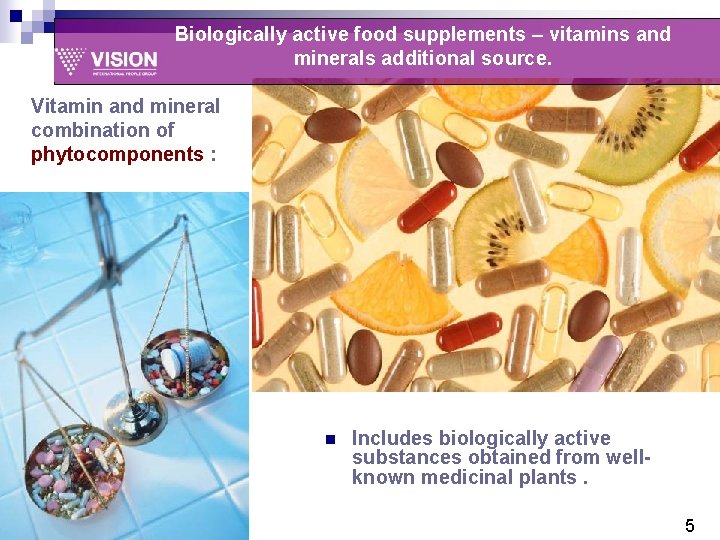 Biologically active food supplements – vitamins and minerals additional source. Vitamin and mineral combination