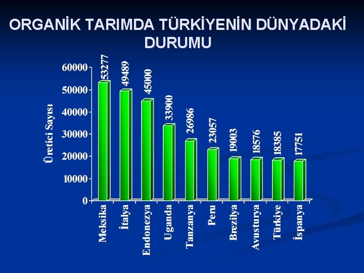 ORGANİK TARIMDA TÜRKİYENİN DÜNYADAKİ DURUMU 