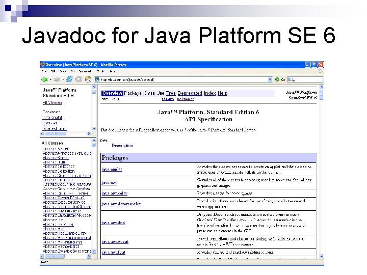 Javadoc for Java Platform SE 6 