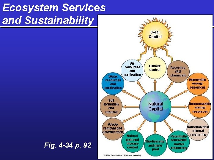 Ecosystem Services and Sustainability Fig. 4 -34 p. 92 