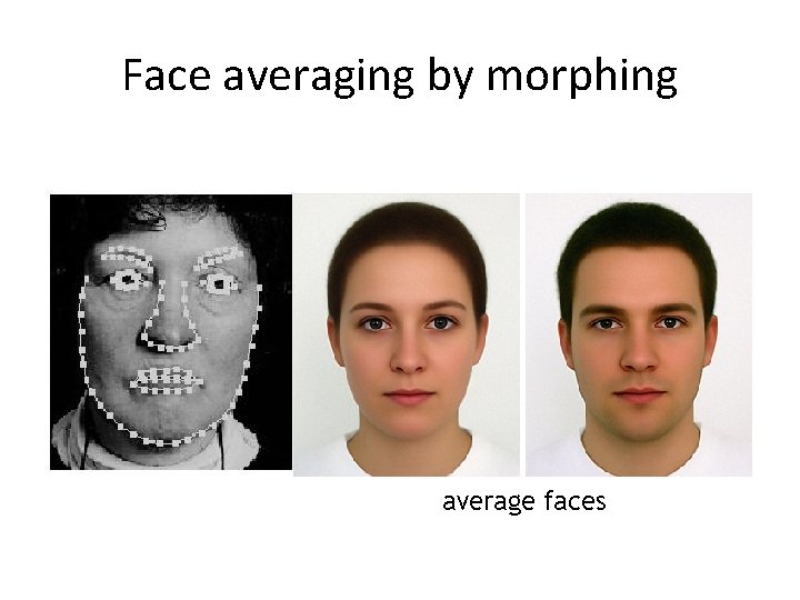 Face averaging by morphing average faces 